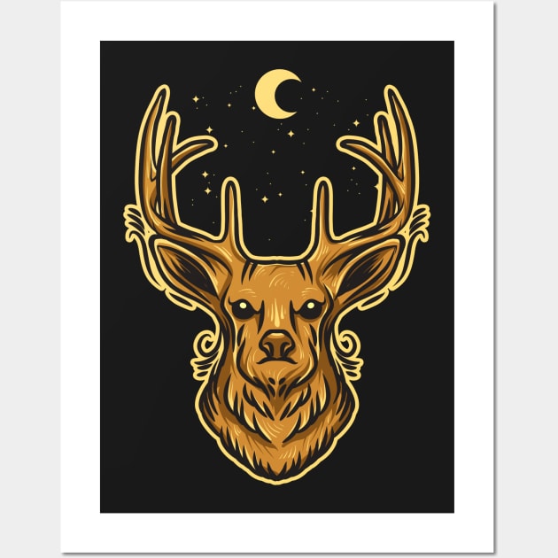 deer Wall Art by Luckyart11